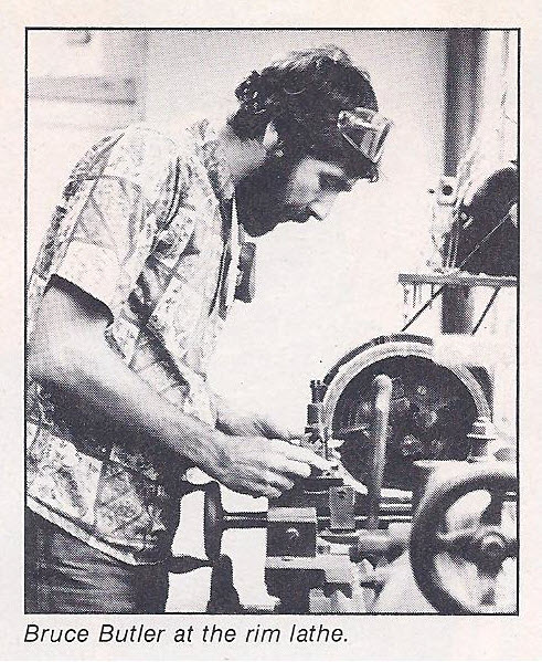 Bruce Butler at the rim lathe